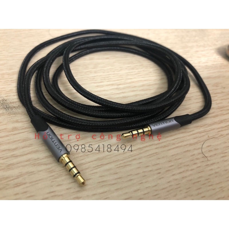Dây cáp âm thanh nối 2 đầu jack 3.5mm 4 khấc VENTION