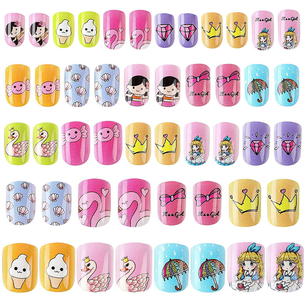 [Hàng mới về] Set 24 Móng Tay Giả Xinh Xắn Cho Bé Gái