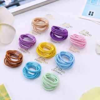 Set 10  dây chun buộc tóc màu size nhỏ cho bé