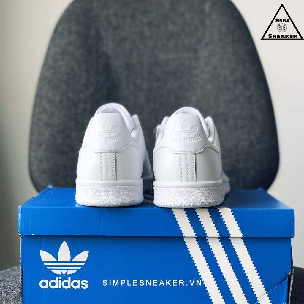 Giày Stan Smith All White FREESHIP Adidas Stan Smith Full Trắng Chính Hãng - Gót Trắng Unisex Chuẩn Auth [S75104]