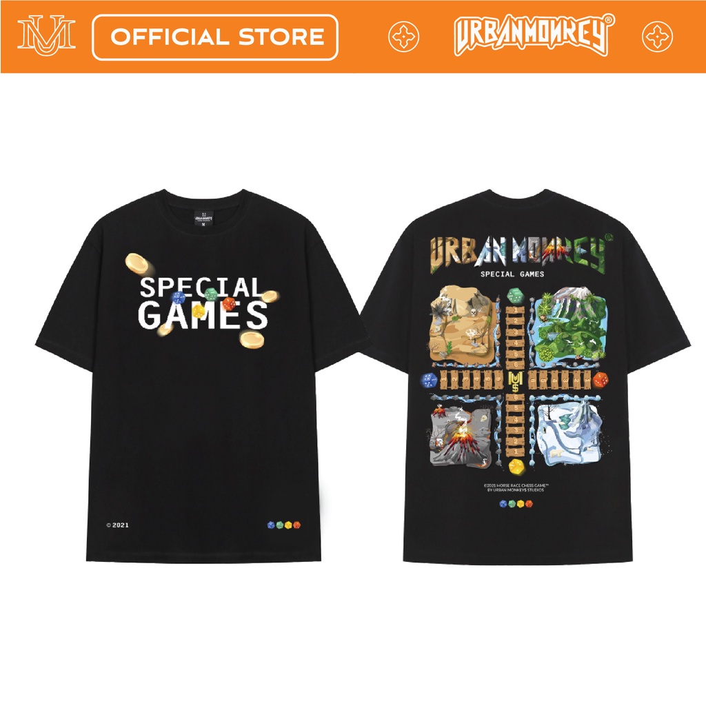 Áo Thun URBAN MONKEY SPECIAL GAME Đen Chất Liệu 100% Cotton