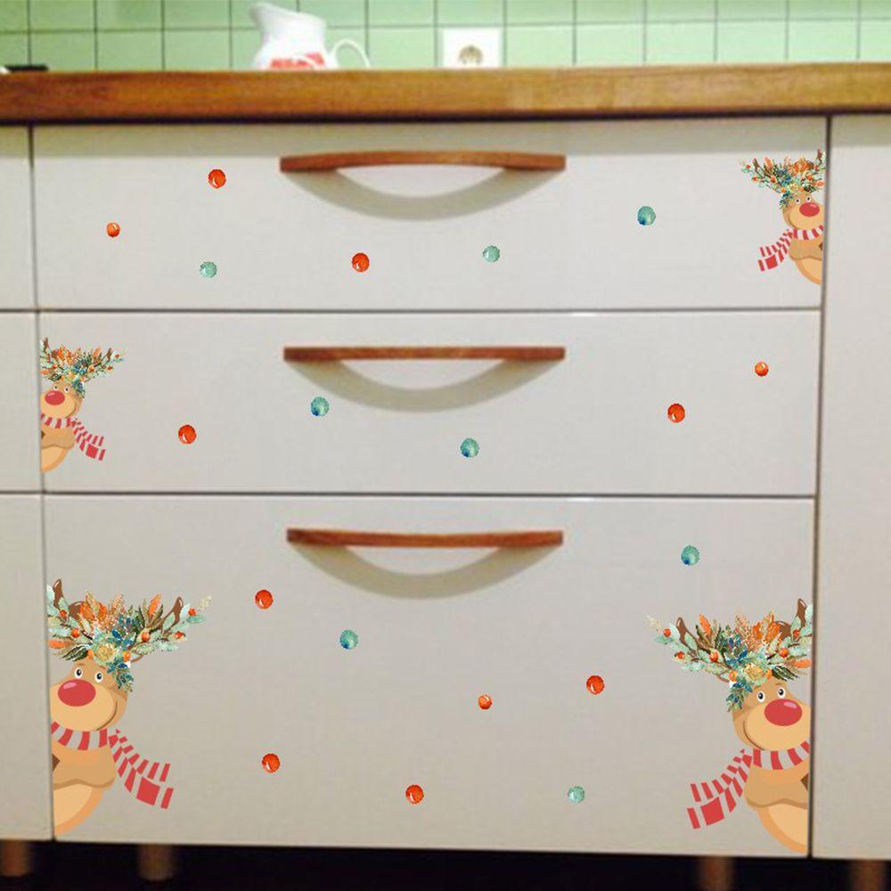 Đề Can Dán Tường / Kính Cửa Sổ Trang Trí Họa Tiết Giáng Sinh Bằng PVC