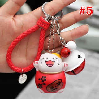 Móc khóa treo balo Mèo thần tài Maneki MAY MẮN có Chuông