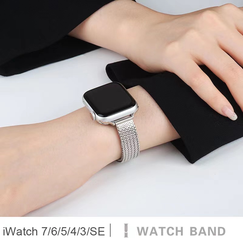 Dây Đeo Bằng Thép Không Gỉ Cho Đồng Hồ Thông Minh Apple Watch Band 7 6 SE 5 4 44mm 42mm Series 2 3 38mm 40mm