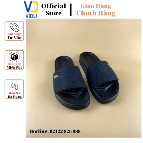 Dép nam thời trang ZARA ViDu 21107  màu đen đính logo êm chân chống thấm nước