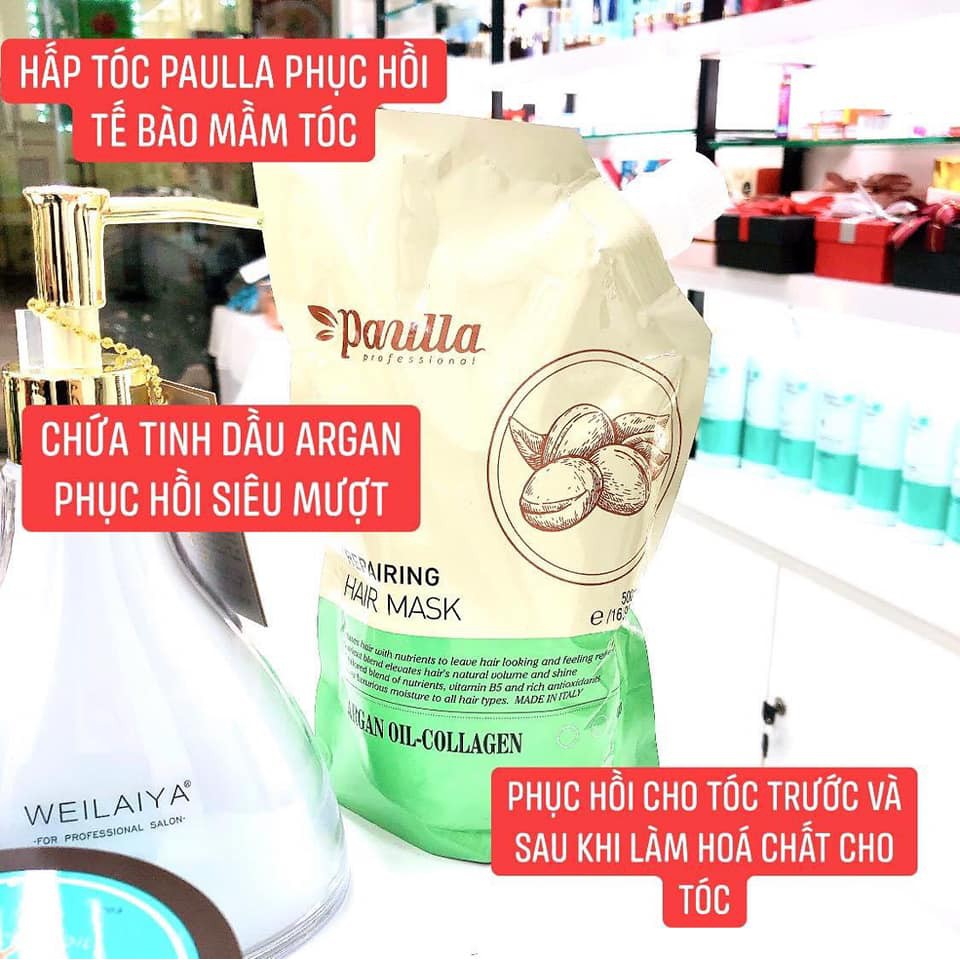 [ Paulla  Chính Hãng ] Tặng Mũ Ủ -  Dầu Hấp Paulla 500ml