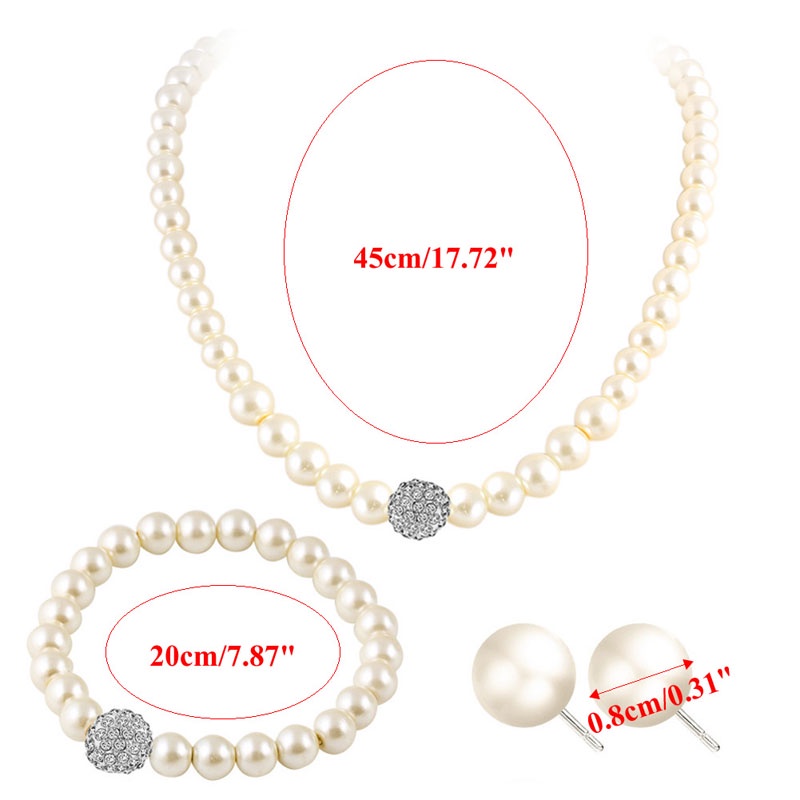 Bộ Trang Sức Đính Ngọc Trai Nhân Tạo Thời Trang Dành Cho Nữ