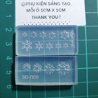 Khuôn 3d nail hoa tuyết - noel