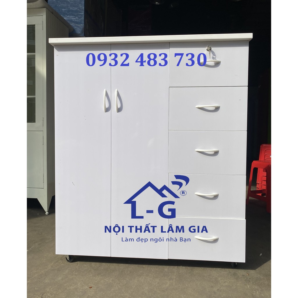 Tủ nhựa đài loan đựng quần áo cho trẻ em giá tốt màu trắng tinh