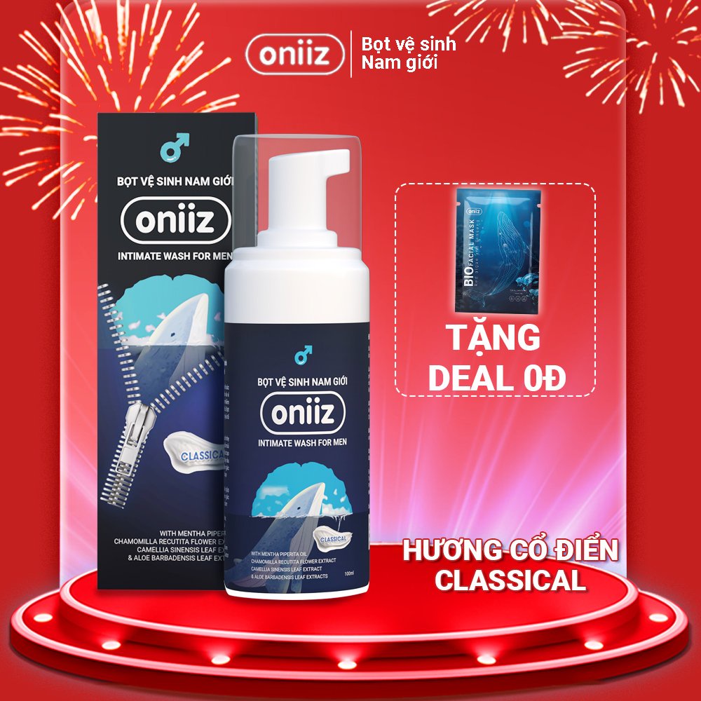 Bọt vệ sinh nam giới Oniiz - Dung dịch vệ sinh nam tạo bọt (Hương cổ điển) 100ml