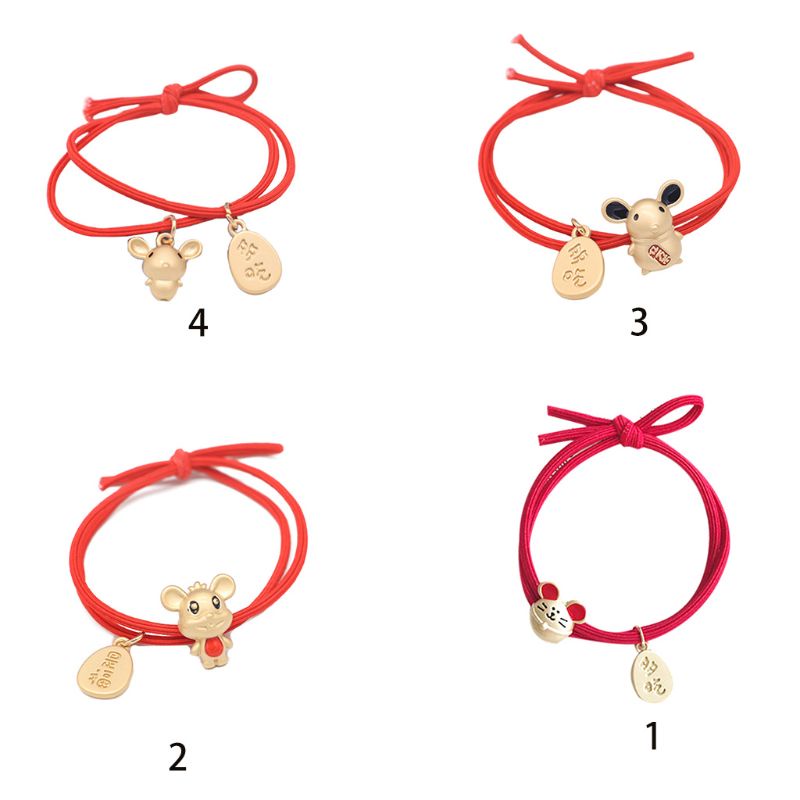 Dây Buộc Tóc Co Giãn Hình Chú Chuột Hoạt Hình Phong Cách Trung Hoa 2020 Cho Nữ