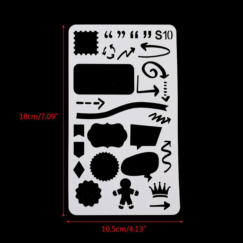 Set 24 khuôn vẽ trang trí bằng nhựa cao cấp thích hợp tạp chí album DIY