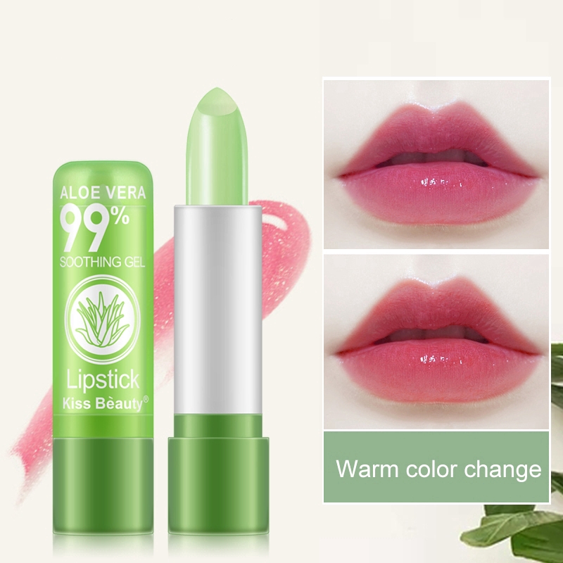 Natural Aloe Vera Moisturizing Lipstick / Temperature Color Changing Lip Stick / Long Lasting Lip Balm / Women Daily Basic Lips Makeup Cosmetic