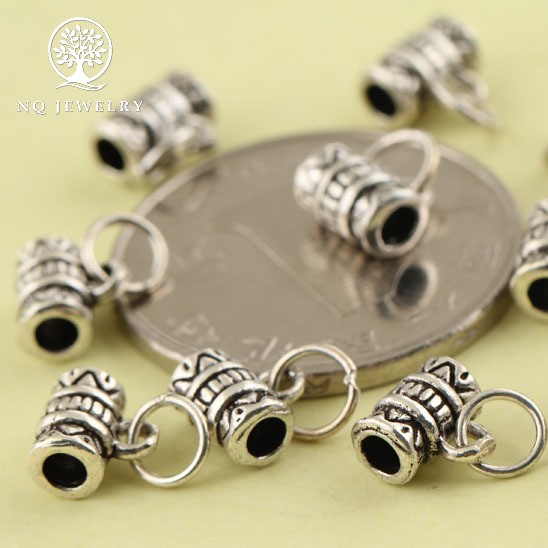 Charm bạc hình trụ xỏ ngang để gắn charm treo - NQ Jewelry