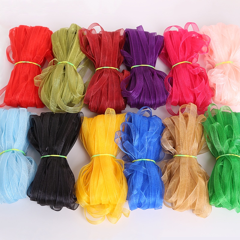 Túi dây ruy băng 6mm 20 yard bằng vải lụa dùng đóng gói quà tặng trang trí tiệc cưới / giáng sinh DIY