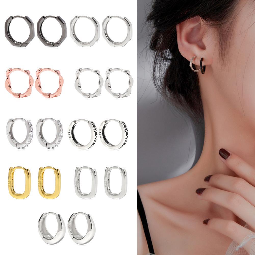 Khuyên Tai Dạng Vòng Hình Học Thời Trang Cho Nam &amp; Nữ 1