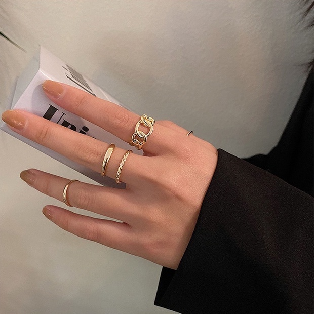 Set nhẫn Bell Mew 5 món phong cách Nhật Bản tinh tế NHAN78