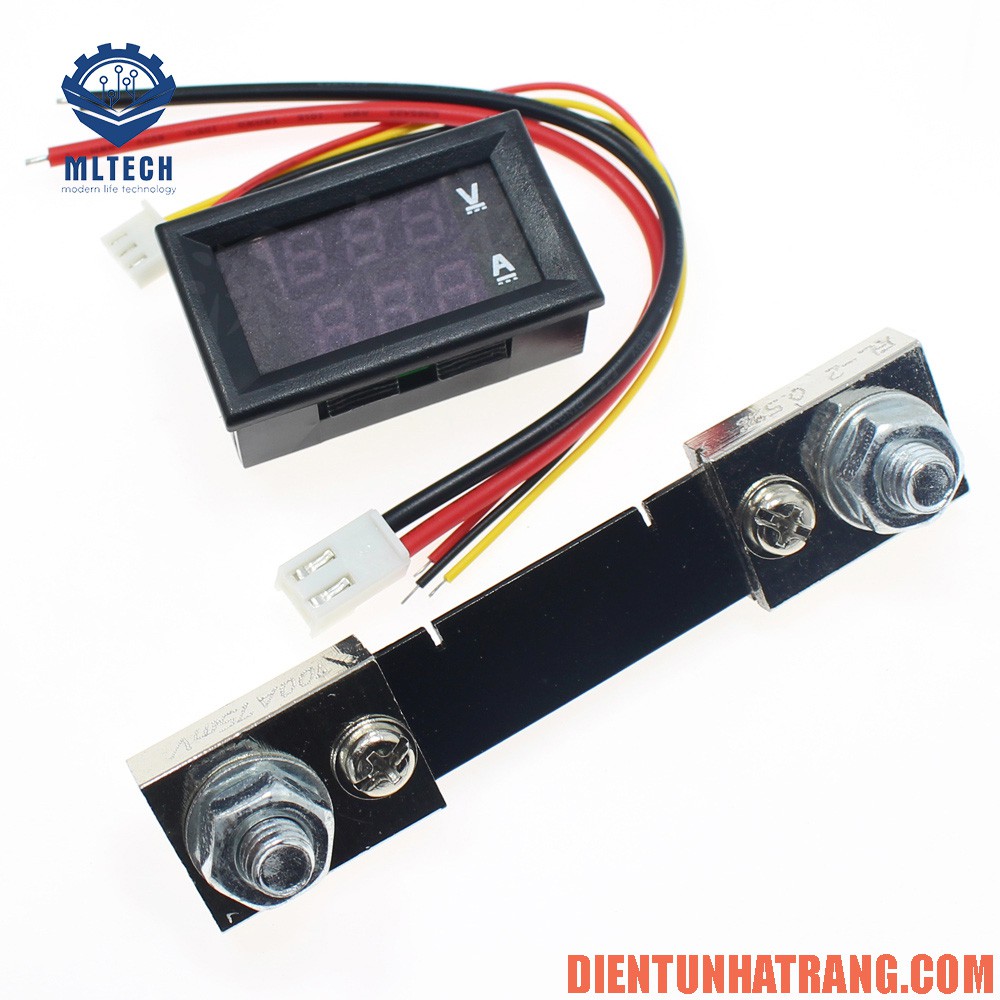 Vôn kế đo dòng đo áp DC 0-100V 100A + Điện trở Shunt