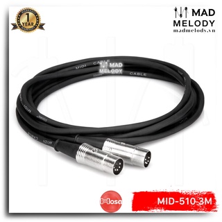 Hosa Pro MIDI Cable MID-510 (5-pin DIN - 5-pin DIN) (3m) [Dây cáp MIDI 5-pin đơn đầu kim loại, NEW & chính hãng]