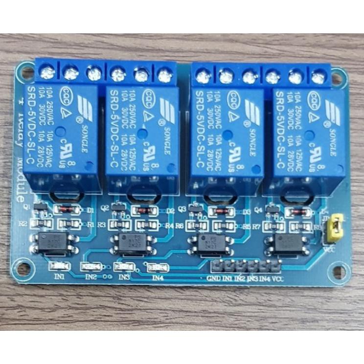 Module Relay 4 Kênh 5V 10A RL4-0510 Âm Kích