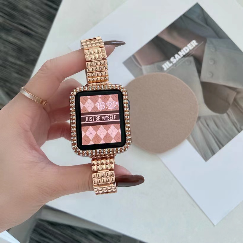 Dây Đeo Bằng Thép Không Gỉ 44mm 40mm 45mm 41mm 42mm 38mm Cho iWatch Series 3 4 5 6 se 7