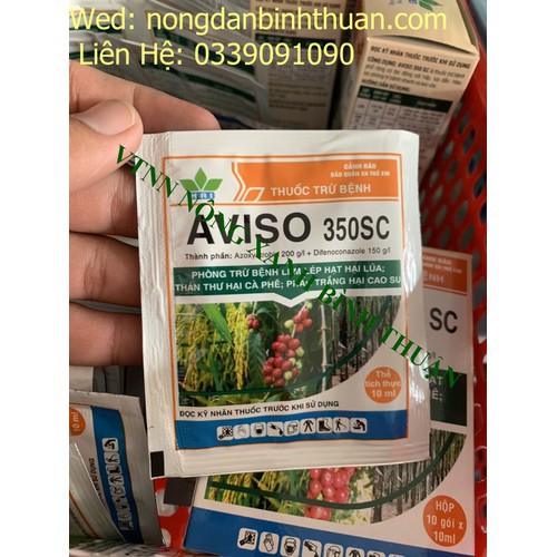 Thuốc trừ bệnh Thán thư, bệnh nấm mắt cua trên thanh long hiệu quả AVISO 350SC - AVISO GÓI 10ML