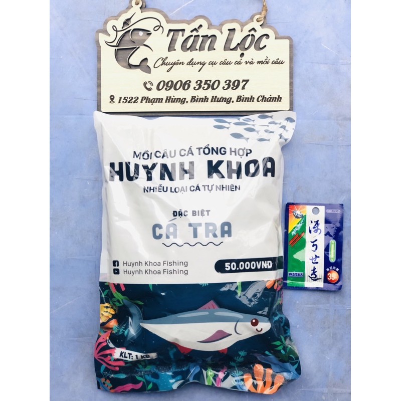 CÁM CÂU CÁ HUỲNH KHOA CHÍNH HÃNG 1kg  + Tặng 1bịch phao đèn