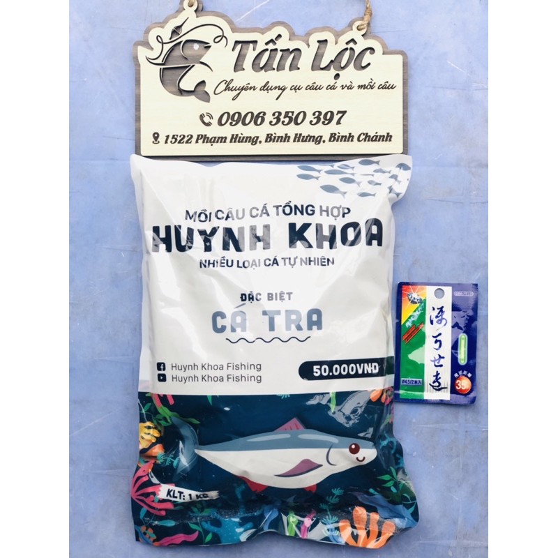 CÁM CÂU CÁ HUỲNH KHOA CHÍNH HÃNG 1kg + Tặng 1bich phao đèn