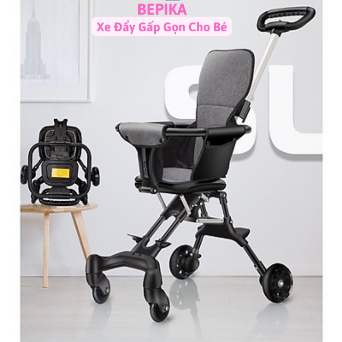 Xe Đẩy Cho Bé V5 - Gấp Gọn , Xoay Chiều Tiện Lợi Em Bé Đi Du Lịch