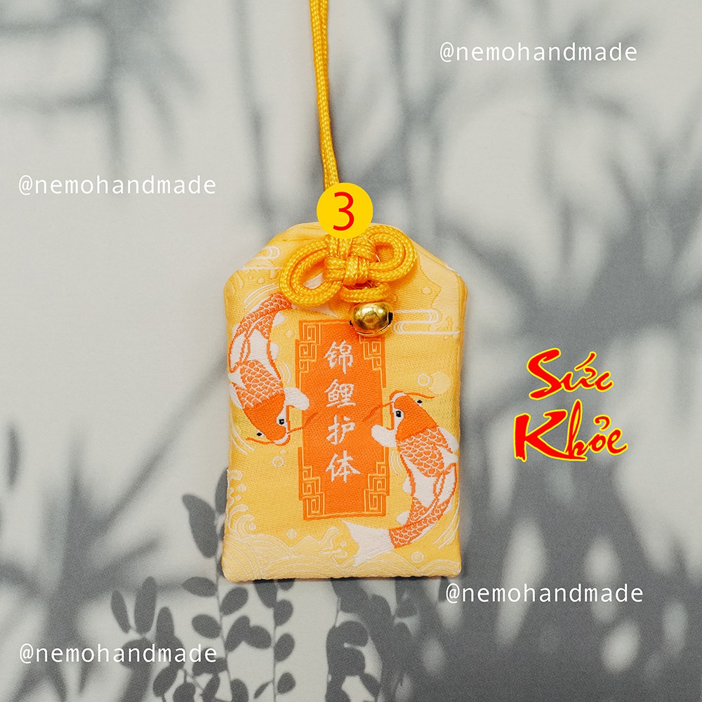 Túi Phước Omamori Cá Chép Như Ý, Cầu Phúc, Sức Khỏe, Bình An - Mã OM4MCC