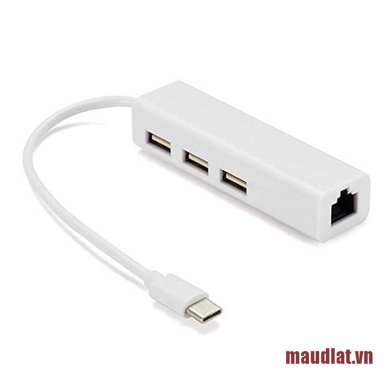 Bộ Chia 3 Cổng Usb 3.1 Type C Sang Usb Rj45 Ethernet Lan