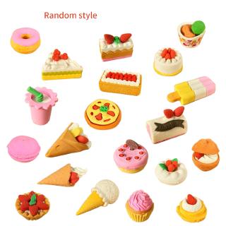 20Pcs Eraser Cute Cake Dessert Eraser Set Stationery School Office  Supplies Creative Kids Gift