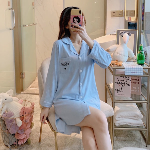 Đầm ngủ Cotton tay dài thời trang cho nữ