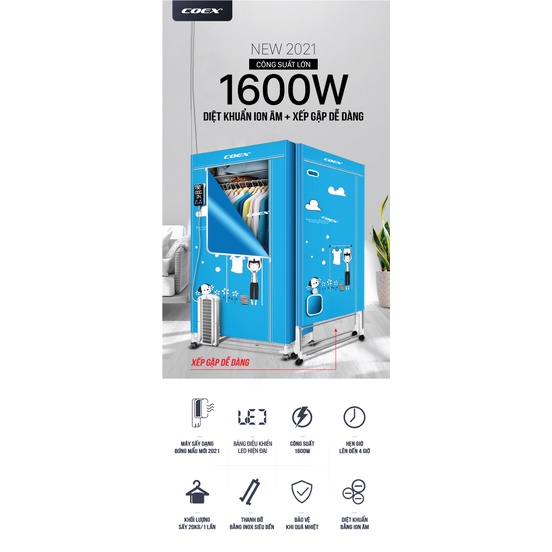 Máy sấy quần áo đa năng COEX CD-6109