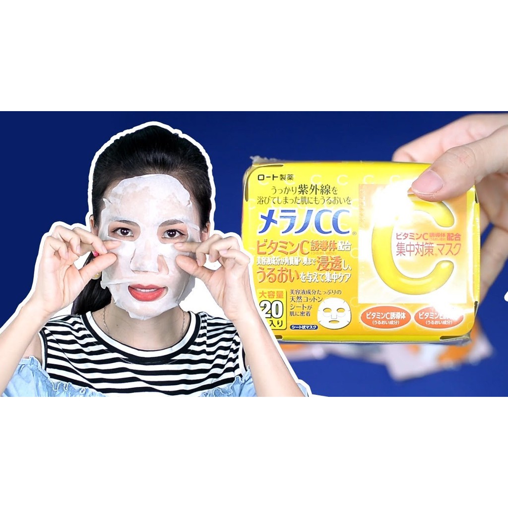 Mặt nạ vitamin C Melano CC Rohto trắng da, mờ thâm Nhật Bản - 20 gói/hộp