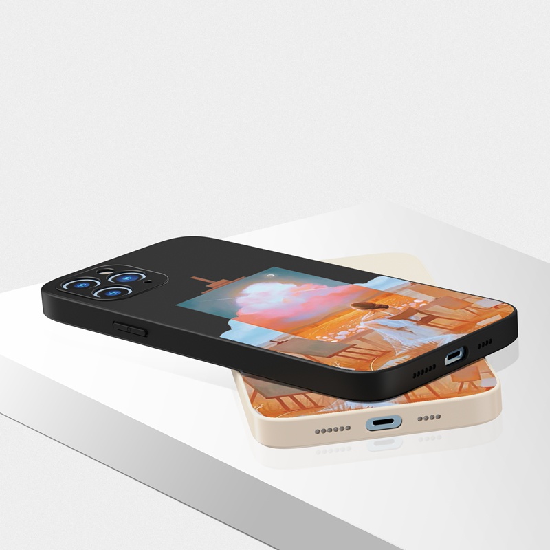 Ốp lưng iphone Ốp điện thoại Suntaiho silicon mềm họa tiết phong cảnh núi thích hợp cho iPhone 13 12 11 Mini Pro X XR XS Max 7 8 Plus
