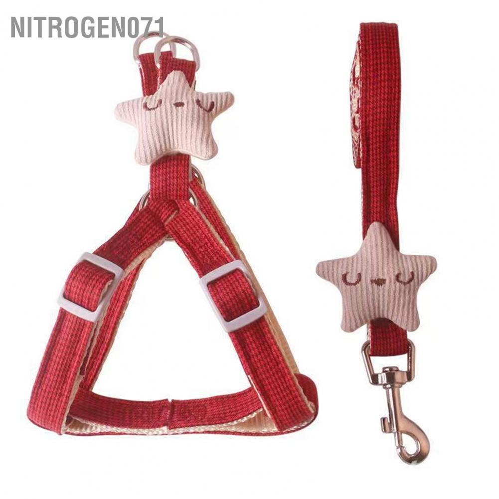 Nitrogen071 Dây buộc cho chó có thể điều chỉnh thoải mái Tay cầm an toàn thú cưng Vest với dây kéo để mèo đi dạo