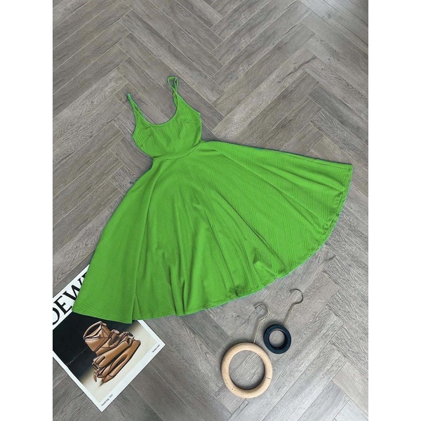 Đầm Dáng Xoè Mùa Hè Maxi Co Giãn Cổ Tròn Dáng Phồng byChang