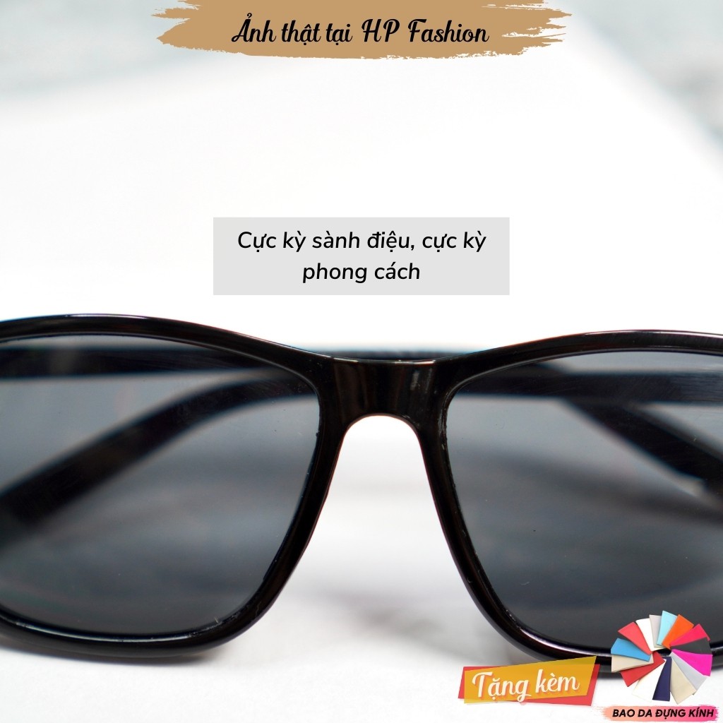 Kính mát thời trang Kính râm nam nữ Unisex V tây đen giúp bảo vệ mắt đi đường - Happy Style