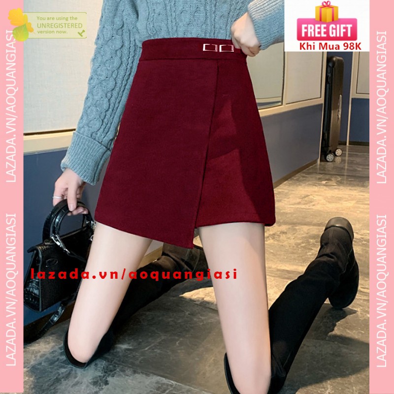 quần giả váy nữ lưng 2 khoen vuông mt1084 size S, M cá tính, duyên dáng aoquangiasi.com