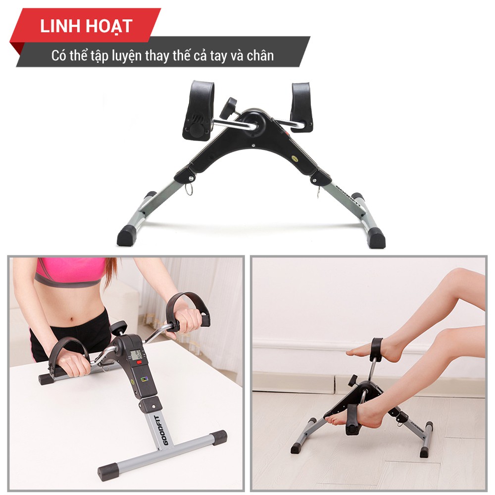 Xe đạp thể thao gấp gọn mini GoodFit tùy chỉnh độ nặng, tập luyện thể dục tại nhà GF002MB