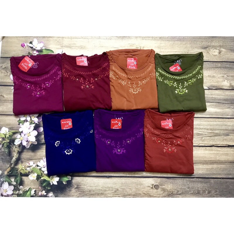 Bộ Cotton Thu Đông dài tay mặc nhà-Bộ Trung Niên Mặc Nhà Cho mẹ cho bà hình thêu hoa hai bên