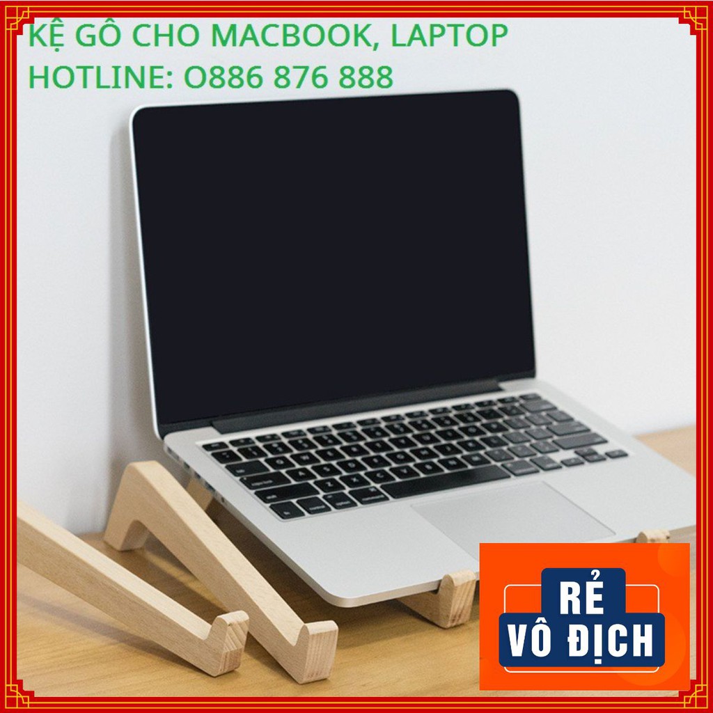 ❤️ Kệ laptop, Giá đỡ Macbook ❤️ làm bằng gỗ thông tự nhiên bền đẹp, mang đi thoải mái