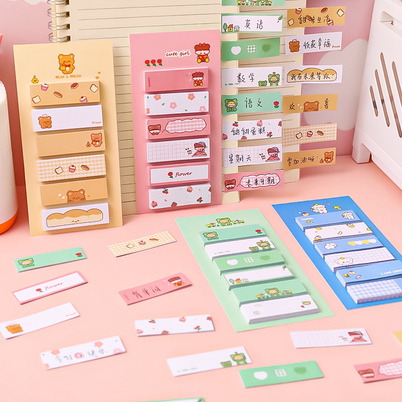 Set 120 Tờ Giấy Ghi Chú Họa Tiết Dễ Thương Xinh Xắn
