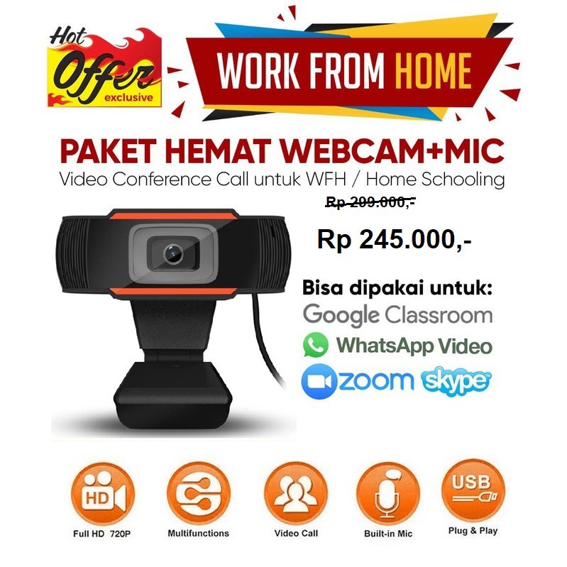 Webcam Tự Động X85 Hd 720p Cho Pc Laptop