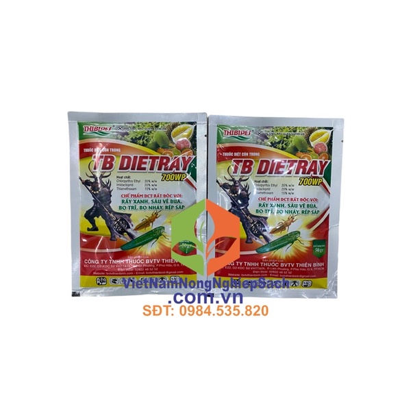 GÓI 50GR TB DIỆT RẦY – THUỐC ĐẶC TR_Ị RẦY VÀ BỌ TRĨ GÂY HẠI TRÊN CÂY TRỒNG