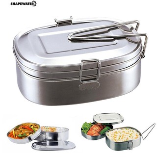 Hộp cơm bento 2 tầng chất liệu thép không gỉ