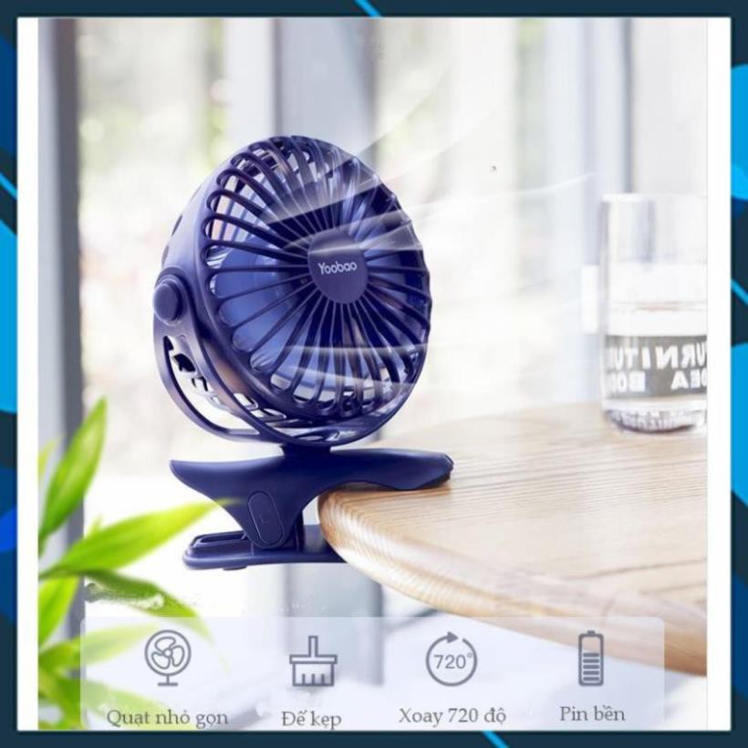 [Giá Rẻ] Quạt sạc mini YOOBAO F04 xoay góc 720độ, 32 tiếng, đế kẹp đa năng hoặc đặt bàn - BH 6 tháng | BigBuy360 - bigbuy360.vn
