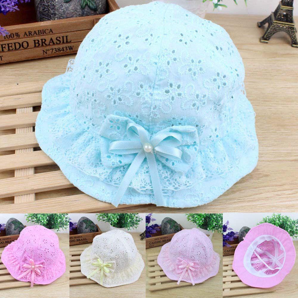 IVORY Mũ Tai Bèo Vải Cotton Đính Nơ Dễ Thương Cho Bé Gái