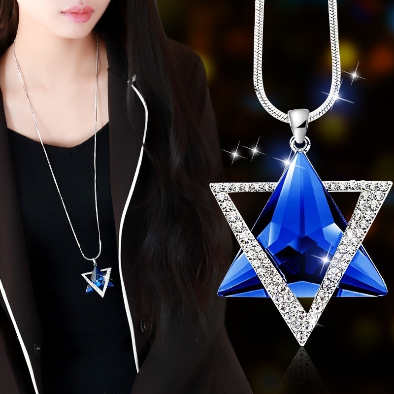 Vòng cổ HợP Kim HìNh Tam GiáC ĐíNh Đá Sang TrọNg